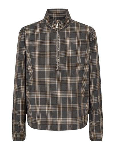 Nümph - NUKamala Zip Hemd - Dark Grey Melange